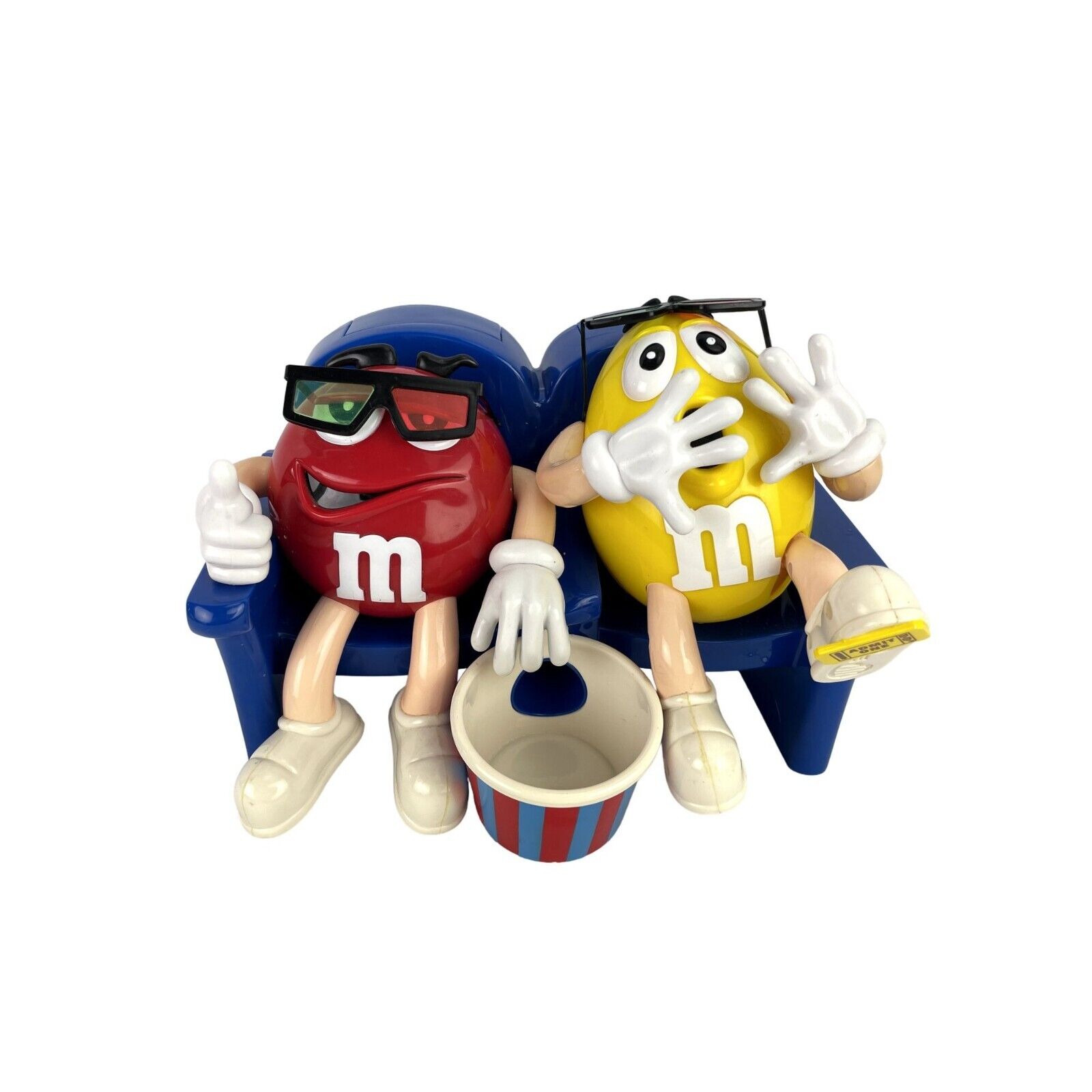 M&M\'s Candy Movie Theater Seats with Popcorn Bucket-At the Movies Dispenser