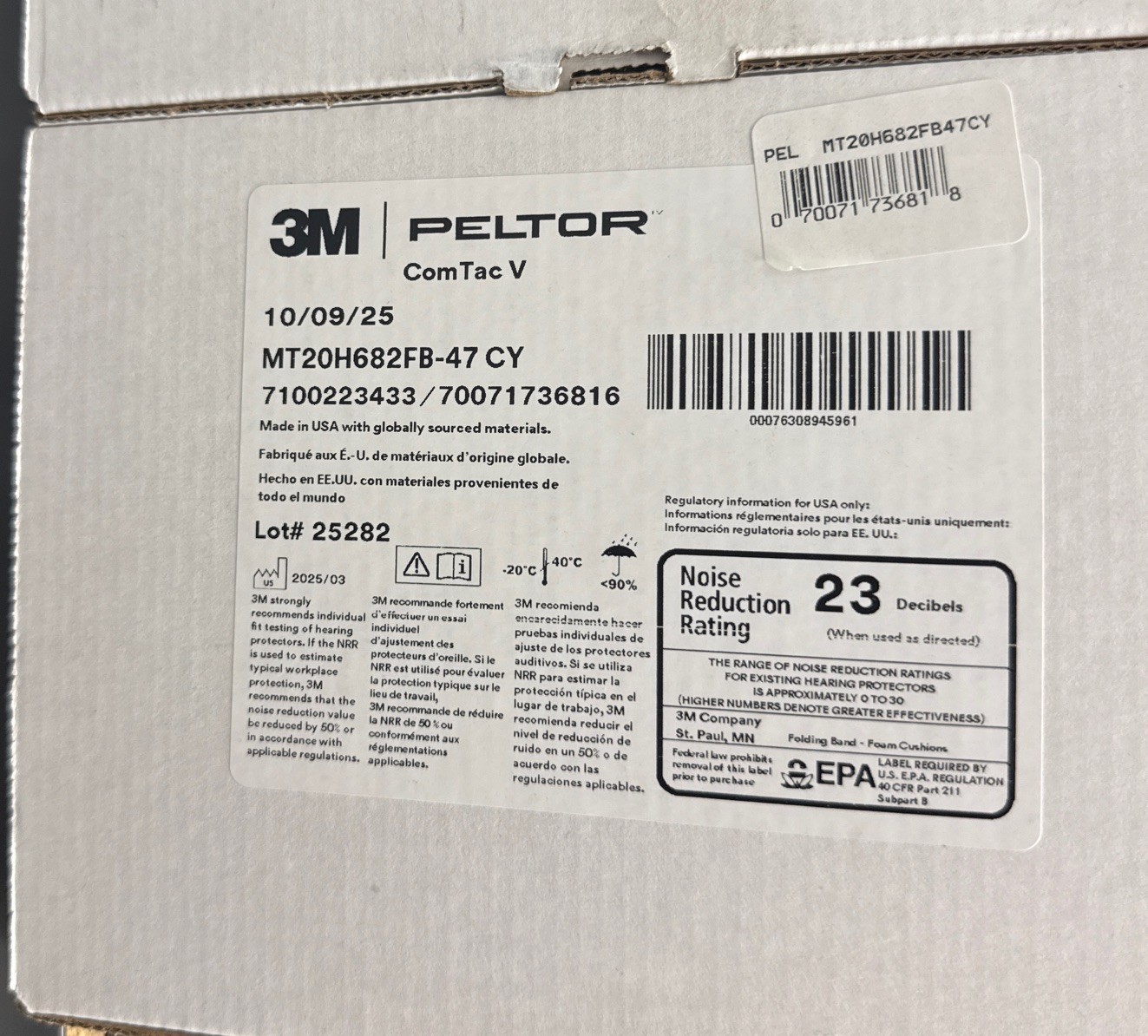 3M Peltor ComTac V Headset MT20H682FB-47 CY