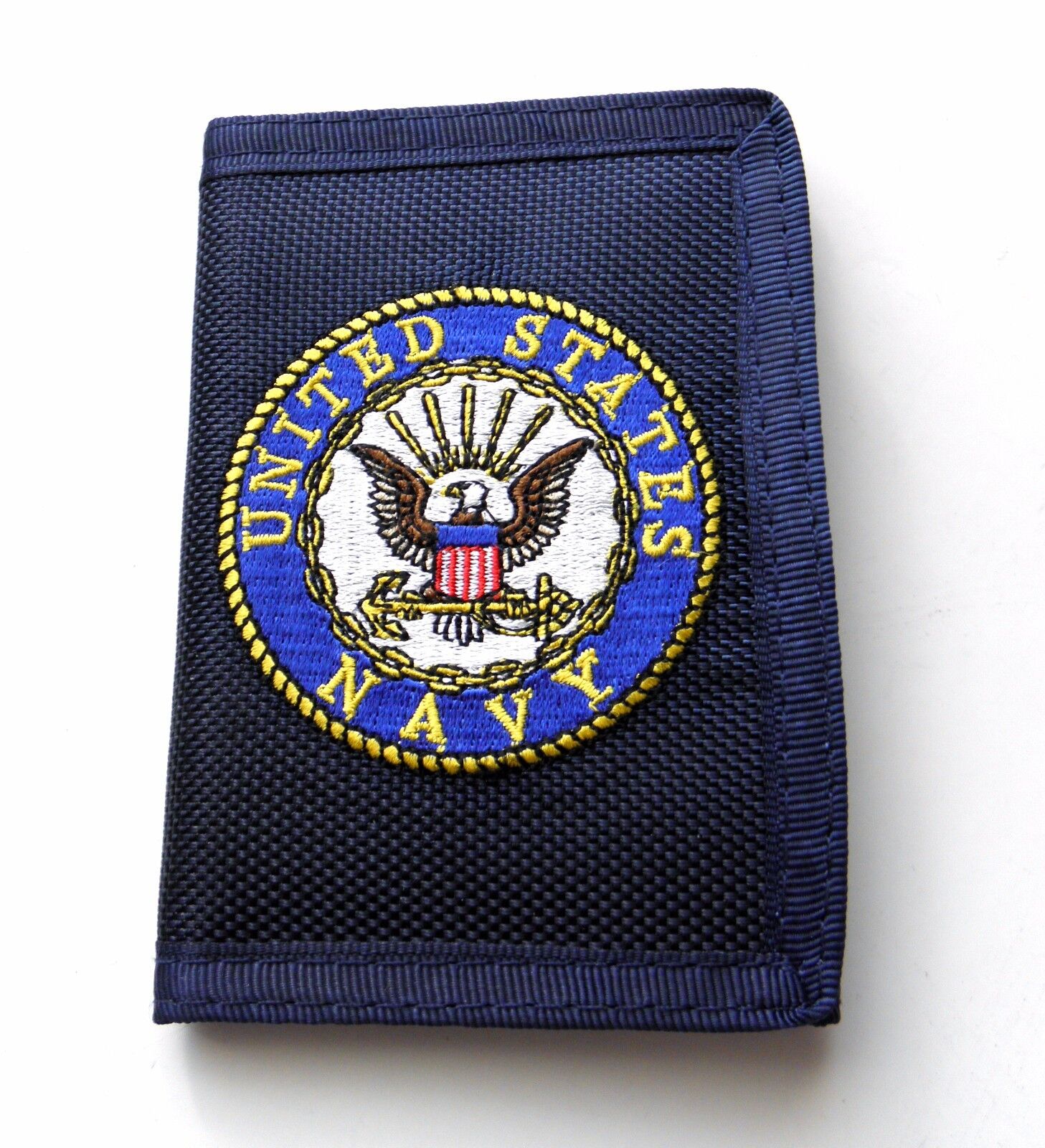 USN US NAVY HEAVY DUTY NYLON EMBROIDERED WALLET TRIFOLD