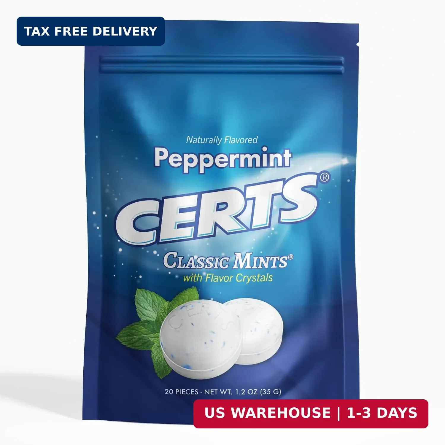 Certs Mints - Classic Fresh Breath Mint, Peppermint, Sugar Free, 100 Count Certs Mints - Classic Fresh Breath Mint, Peppermint, Sugar Free, 100 Count