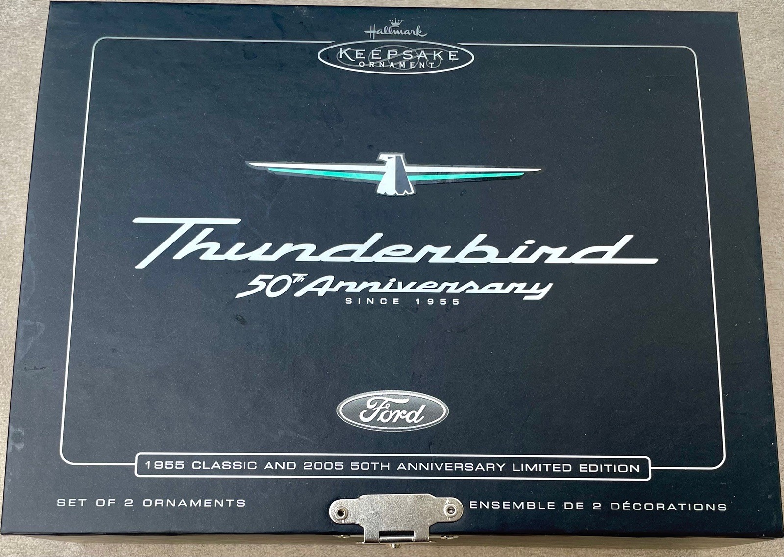 Hallmark 2005 Ford Thunderbird 50th Anniversary Ornament Set 1955 2005 NIB