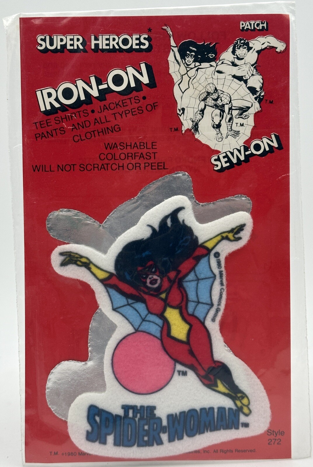 Vintage Spider-Woman Marvel Comics Super Heroes Iron-On Sew-On Patch 1980 