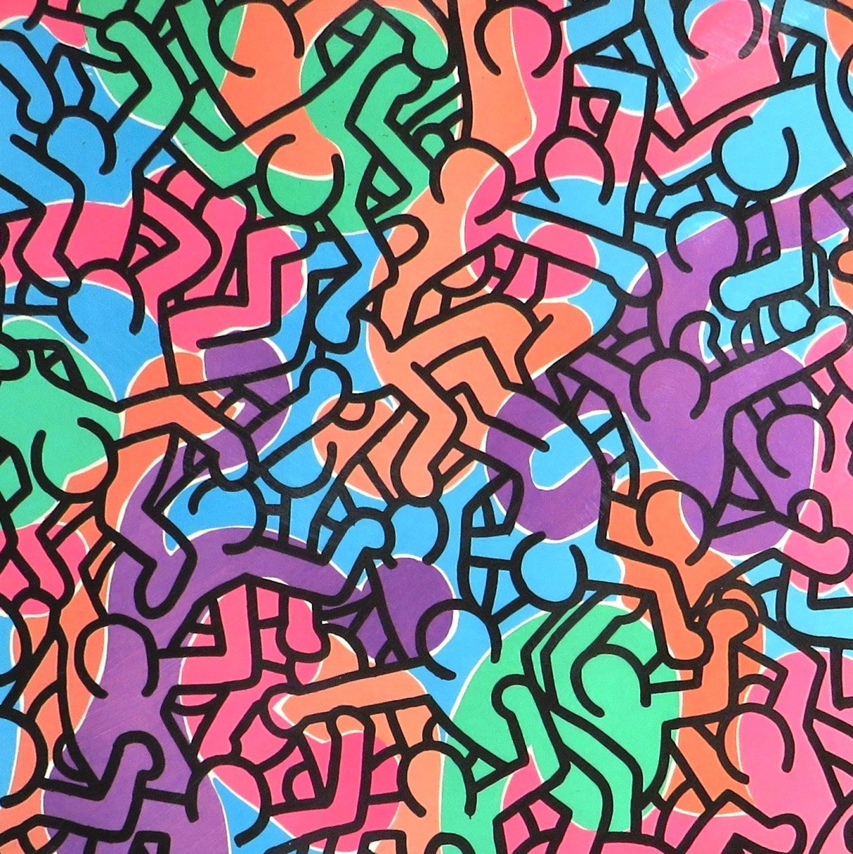 KEITH HARING = Framed Poster New York Amsterdam 1985 George Mulder = POP ART