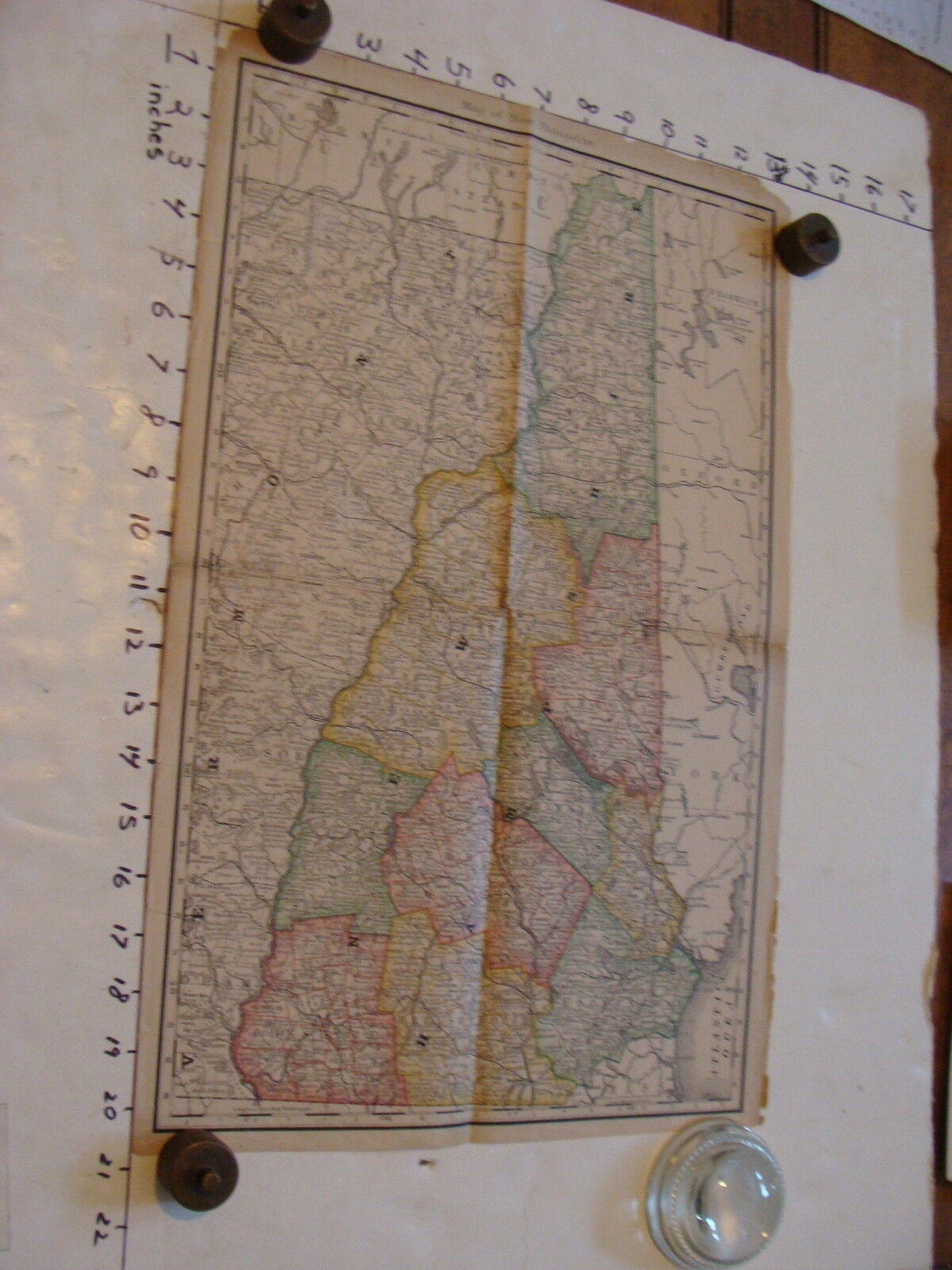 vintage map 1888 NEW HAMPSHIRE rand mcnally