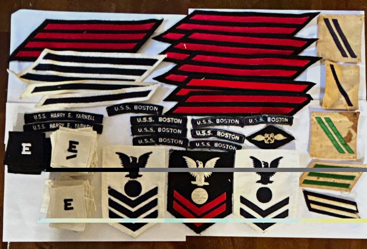 Vintage US Navy WWII Era Patch Lot Insignia USS Boston USS Harry E Yarnell