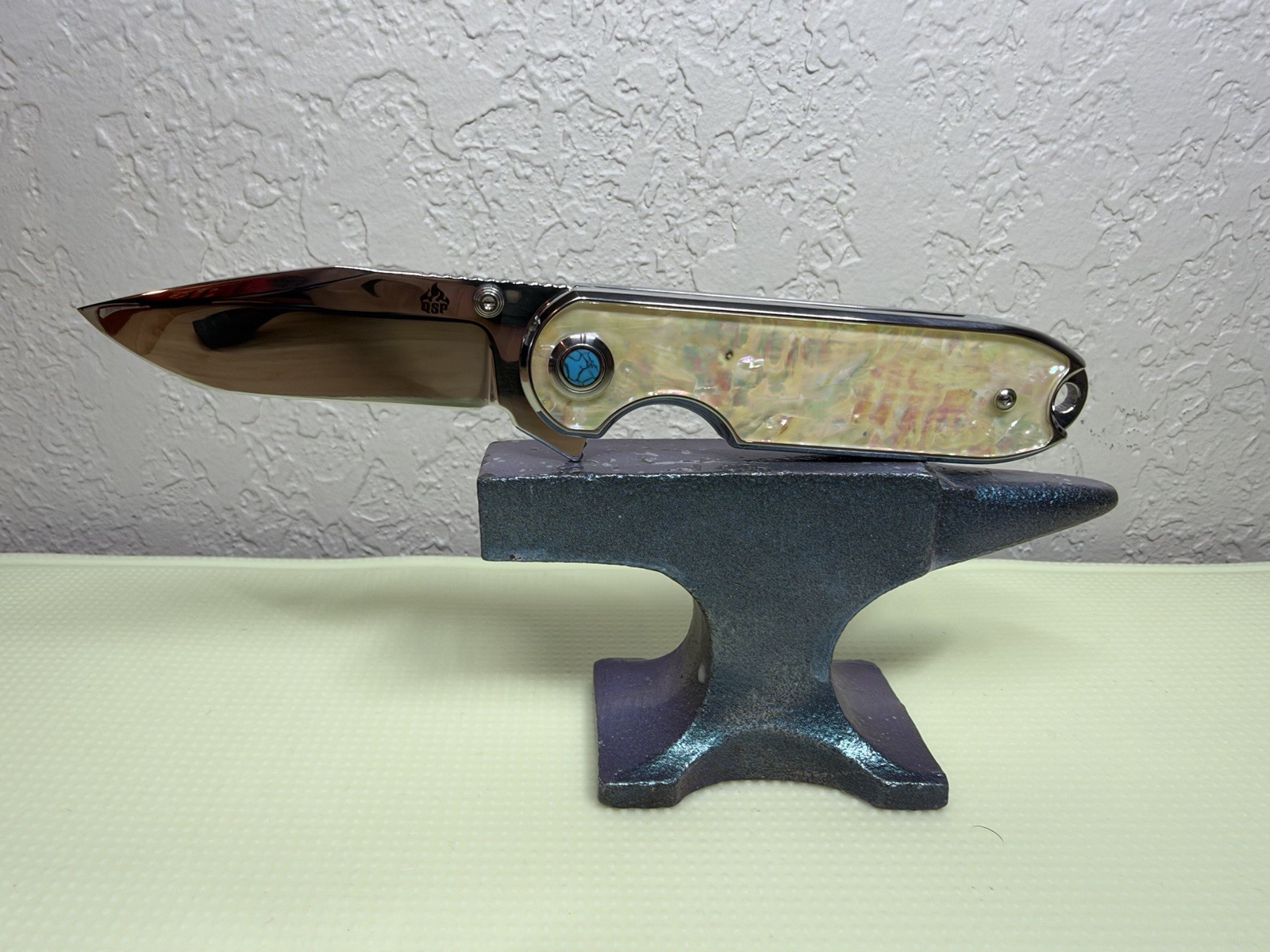 QSP Knife Nebula Linerlock Mother of Pearl Folding 14C28N Pocket QS168a NEW
