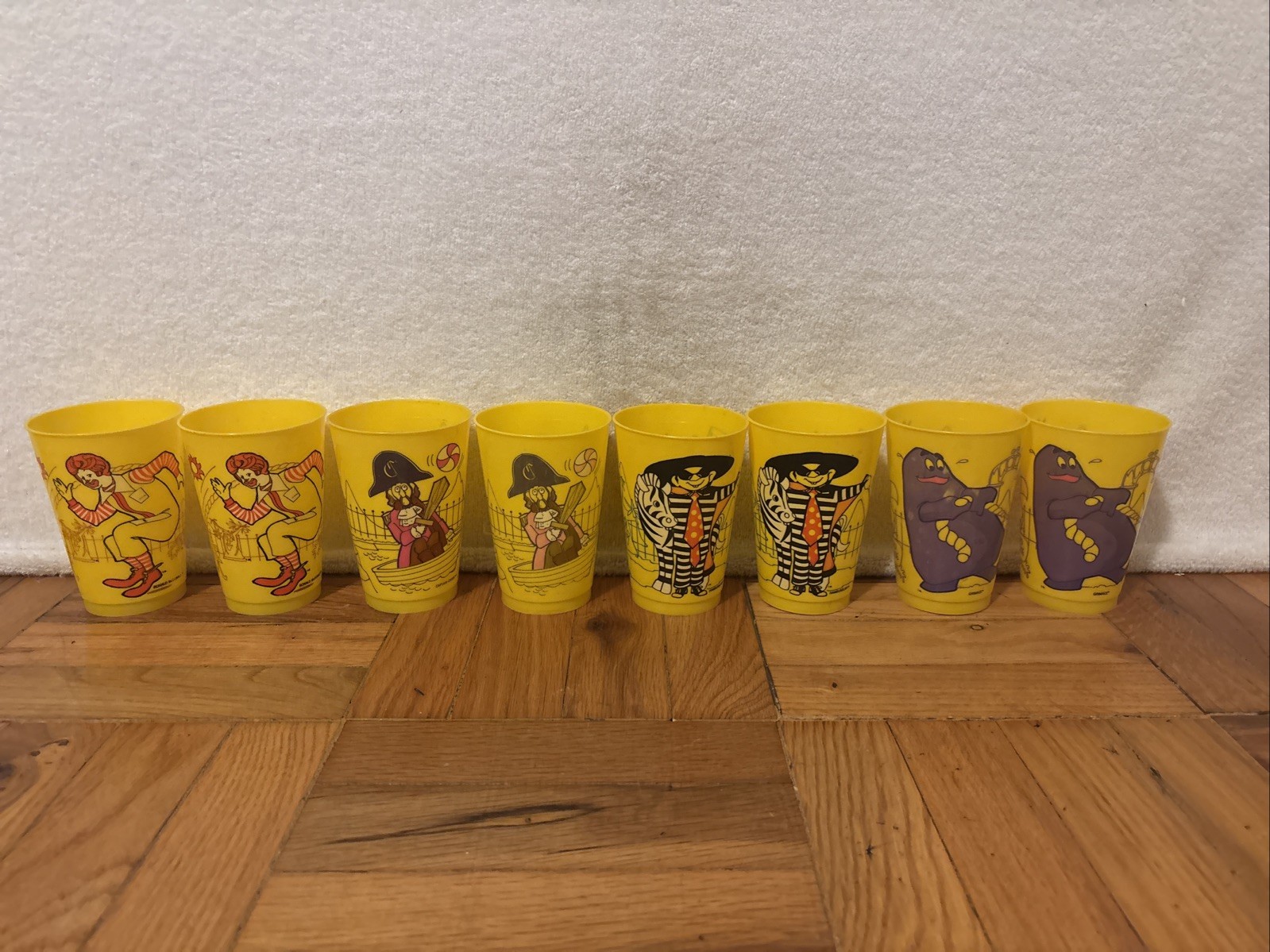Vintage 1978 McDonald\'s Plastic Cups Lot of 8 Ronald McDonald Hamburglar Cups