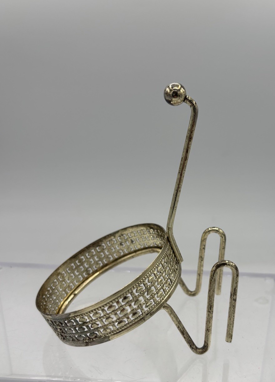 Vintage Anchor Hocking Chip And Dip Bowl Metal Holder Bracket Mid Century Modern