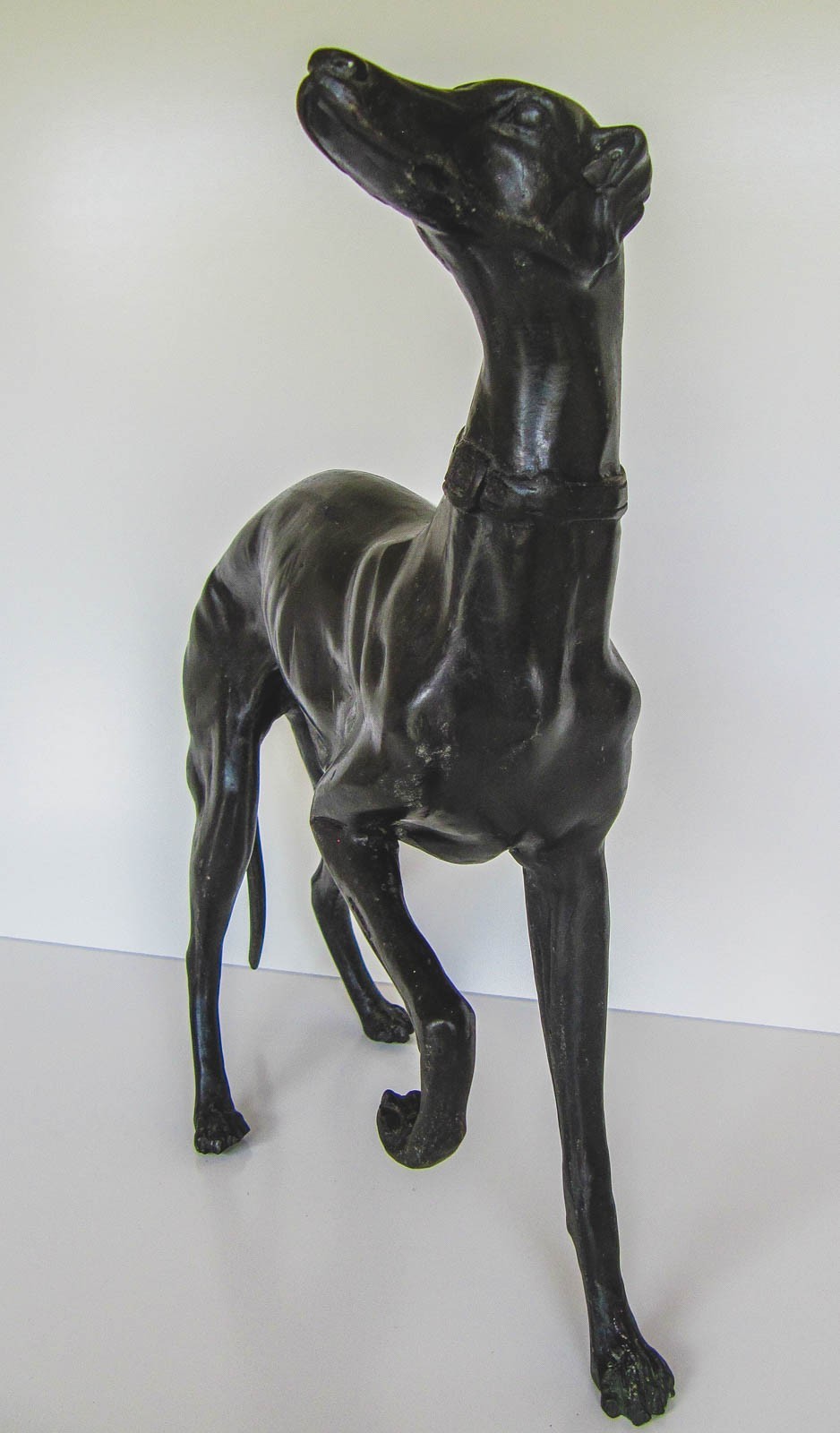 Vintage Hand Cast Bronze Italian Greyhound Dog Sculpture. Vintage Hand Cast Bronze Italian Greyhound Dog Sculpture.