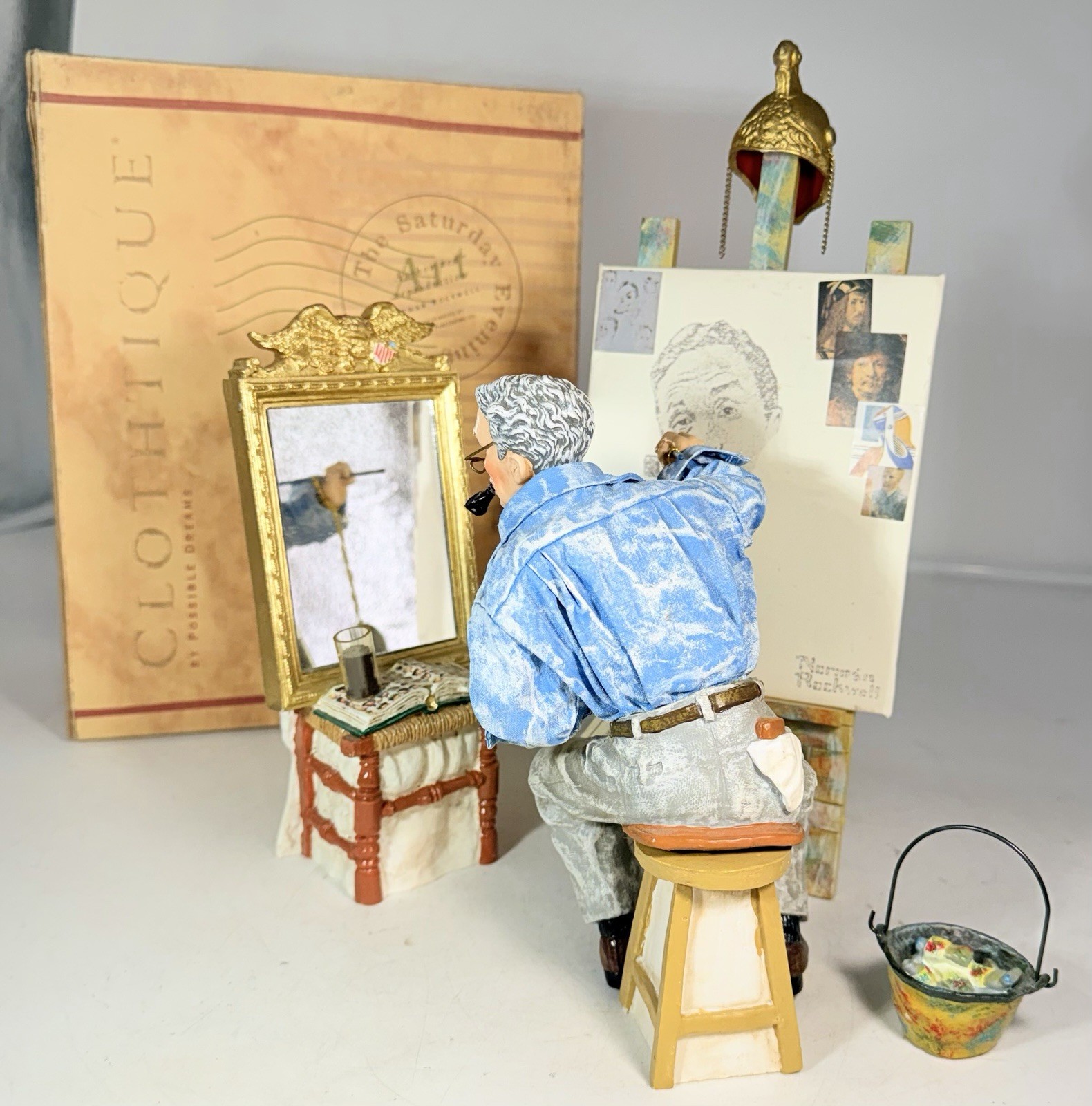 VERY RARE 1997 Clothique POSSIBLE DREAMS Triple Self Portrait Norman Rockwell