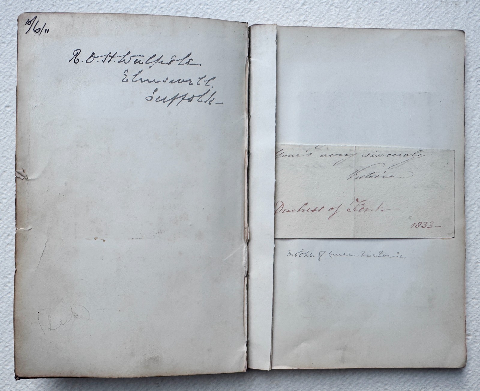 ORIGINAL 1830's AUTOGRAPH ALBUM - Contains 17 Royal & Political Signatures