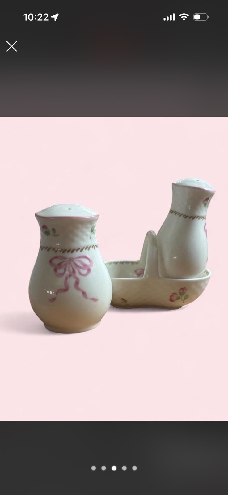 VINTAGE COMPLETE SET - Lenox Japan PETITE SUITE china salt and pepper shakers