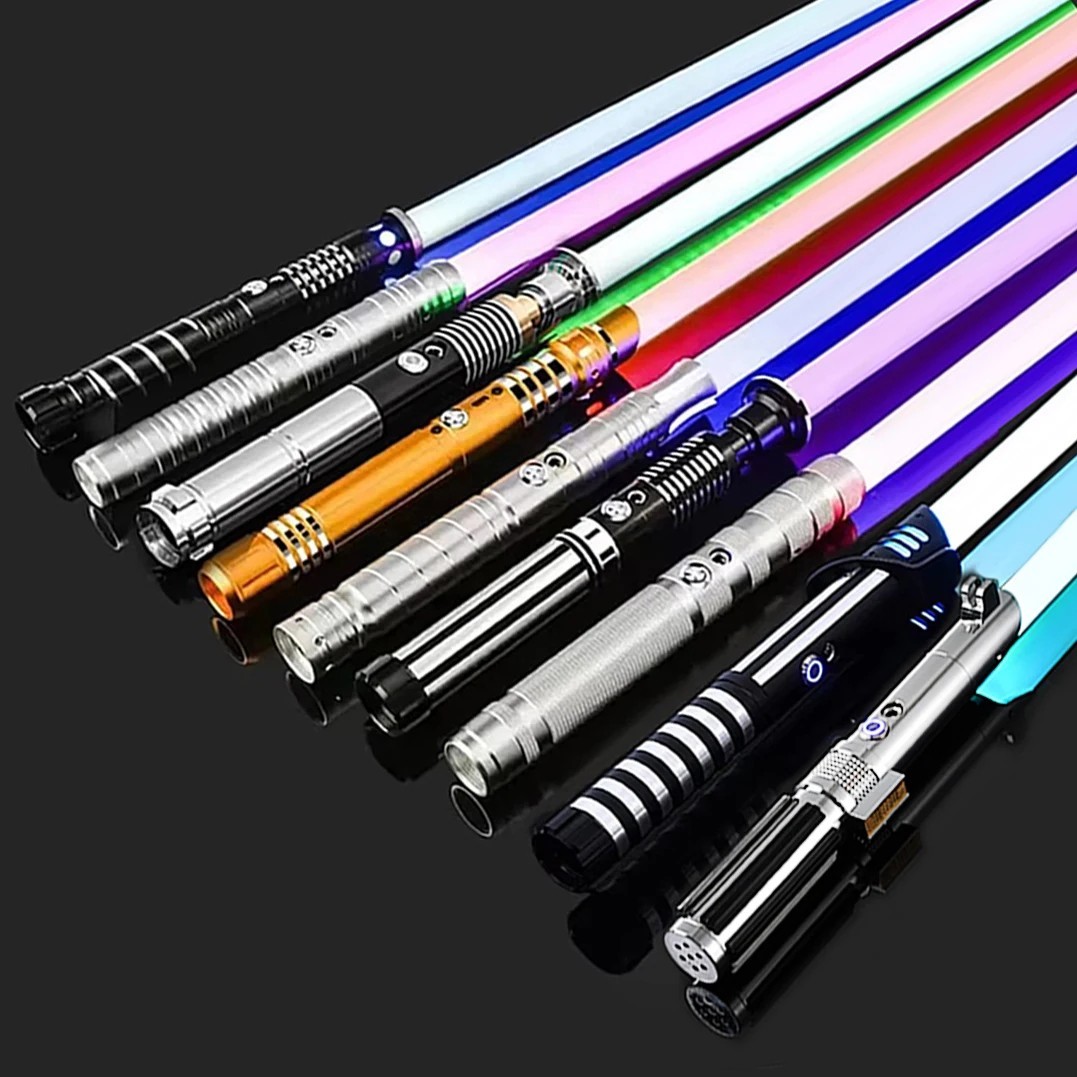 Rechargeable RGB Metal Lightsaber Heavy Dueling FX Sound Combat Saber 12 Colors