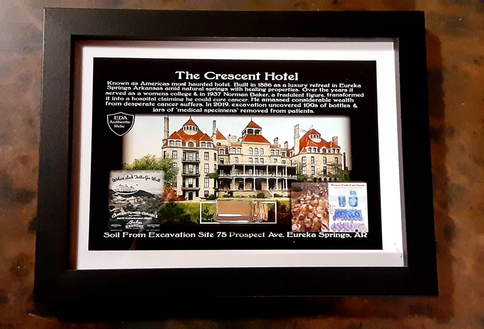 THE CRESCENT HOTEL Relic Soil Sample EUREKA SPRINGS Arkansas w/COA Haunted Item