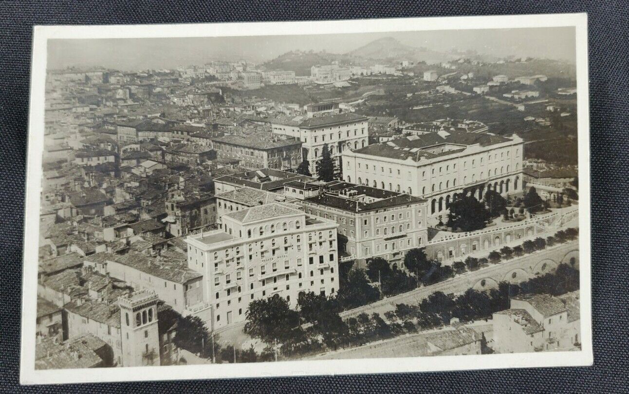 RPPC Perugia Brufani & Palace Hotel Pension Bell A Vista Postcard (unposted)