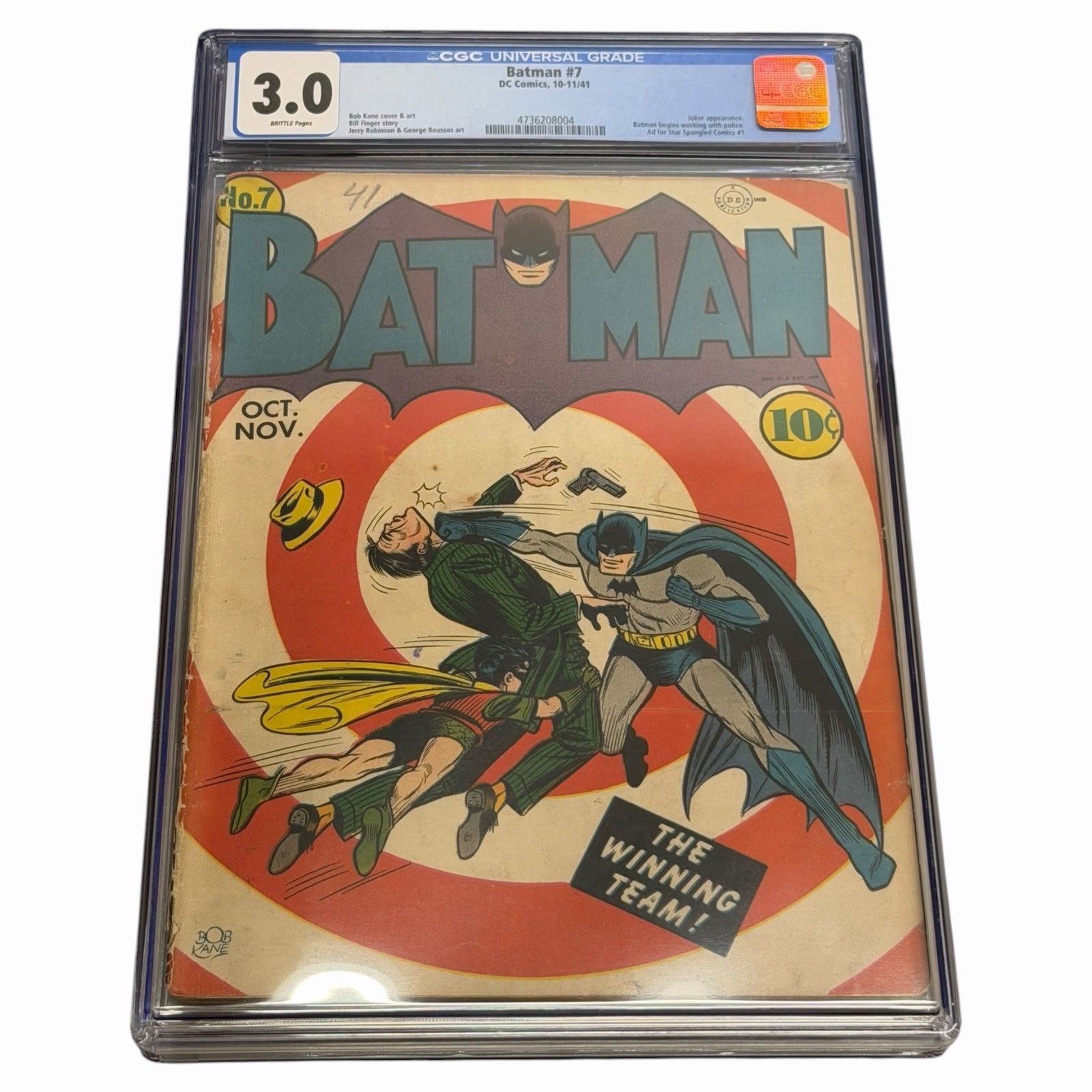 1941 D.C. Comics Batman #7 CGC 3.0 Joker Appearance