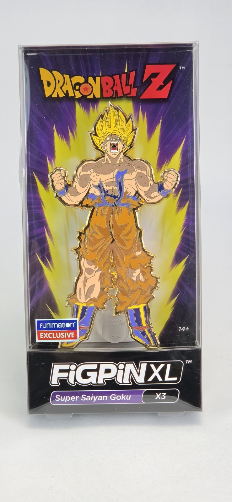 Dragon Ball Z FiGPiN XL Super Saiyan Goku X3 Funimation Exclusive Enamel Pin