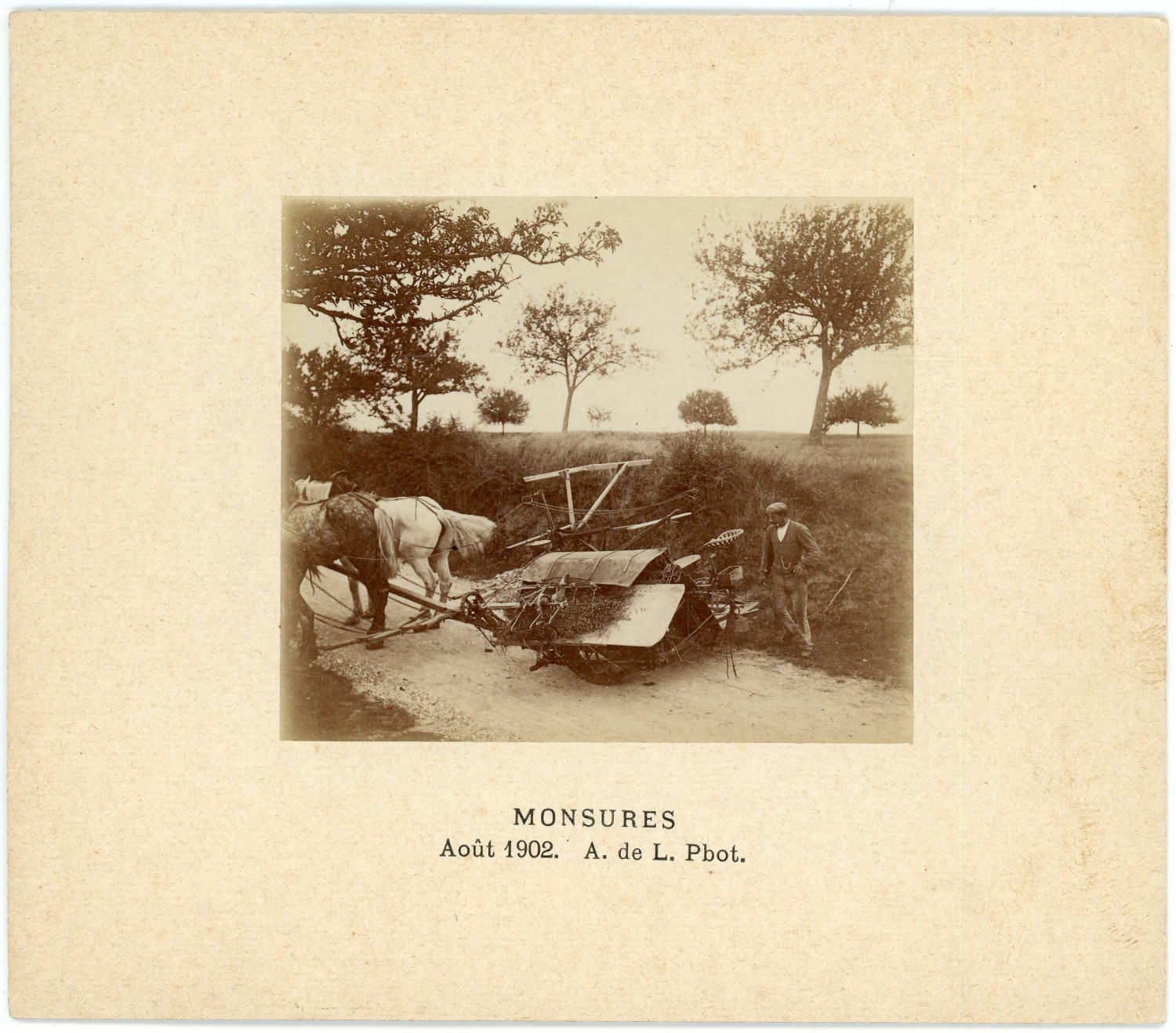 France, Monsures, inverted cart, August 1902 vintage albumen print.Charles Ch France, Monsures, inverted cart, August 1902 vintage albumen print.Charles Ch
