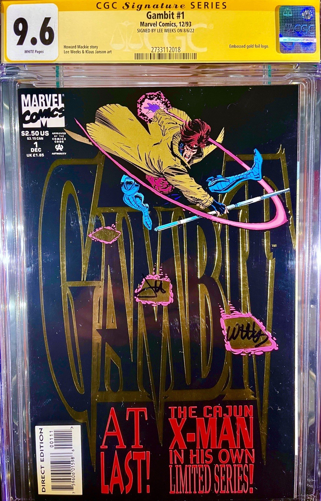 Gambit #1 CGC SS 9.6. Signed By Lee Weeks
