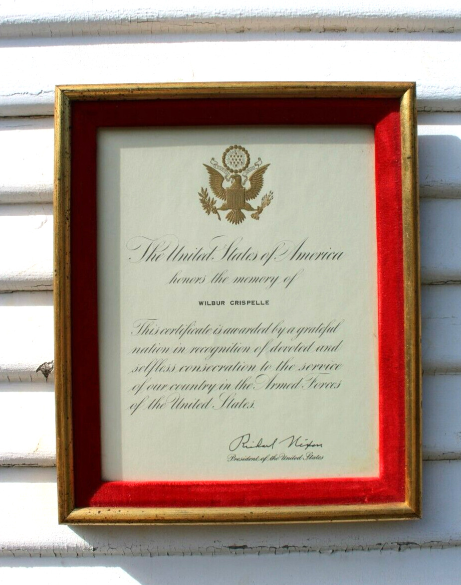 The United State of America Honors the Memory of ..  Signed by Richard Nixon .. 