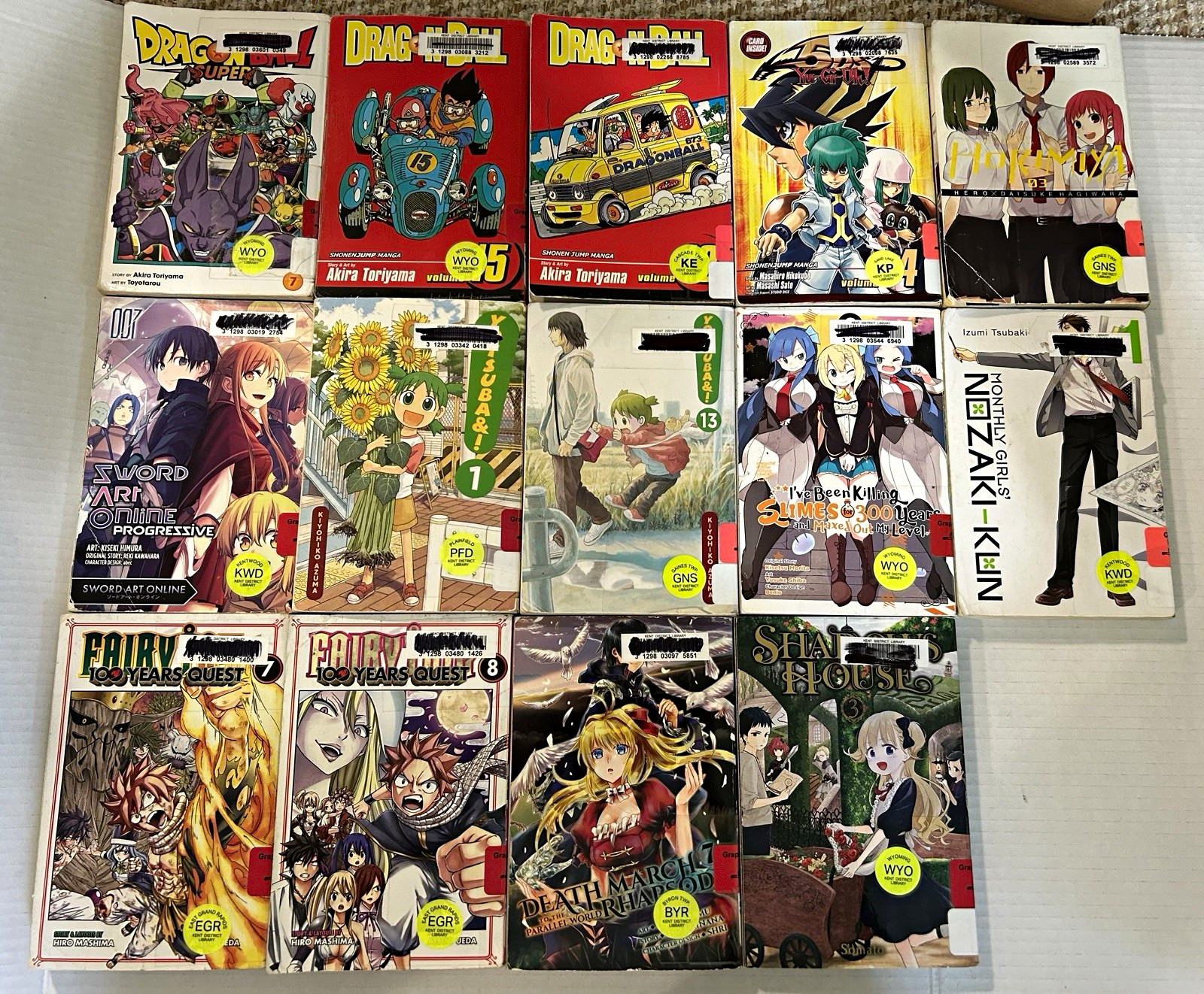 MANGA LOT, varying conditions, ex library books,