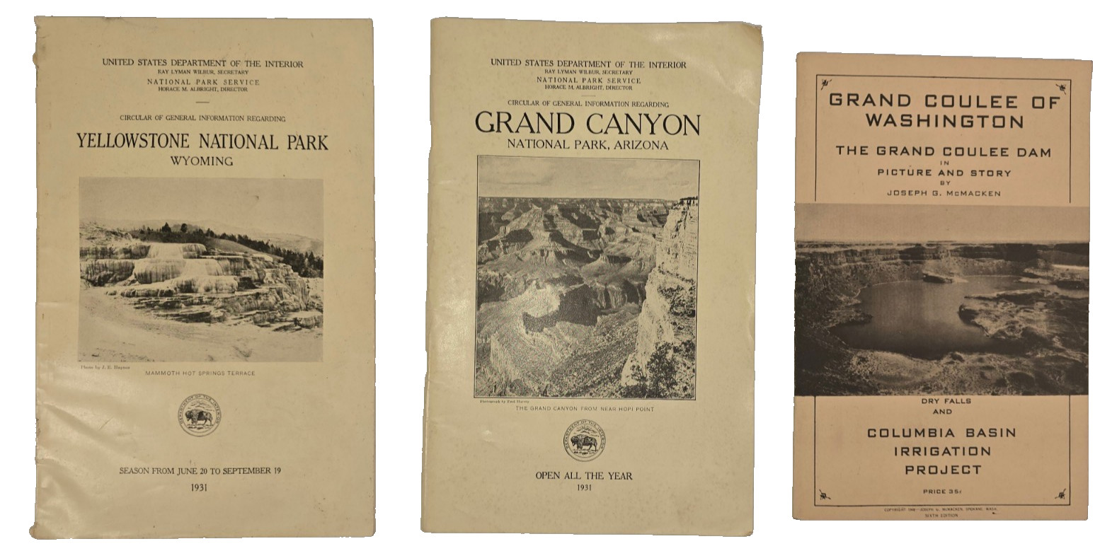 1930s Yellowstone, Grand Canyon, Grand Coulee National Park Circulars 1930s Yellowstone, Grand Canyon, Grand Coulee National Park Circulars