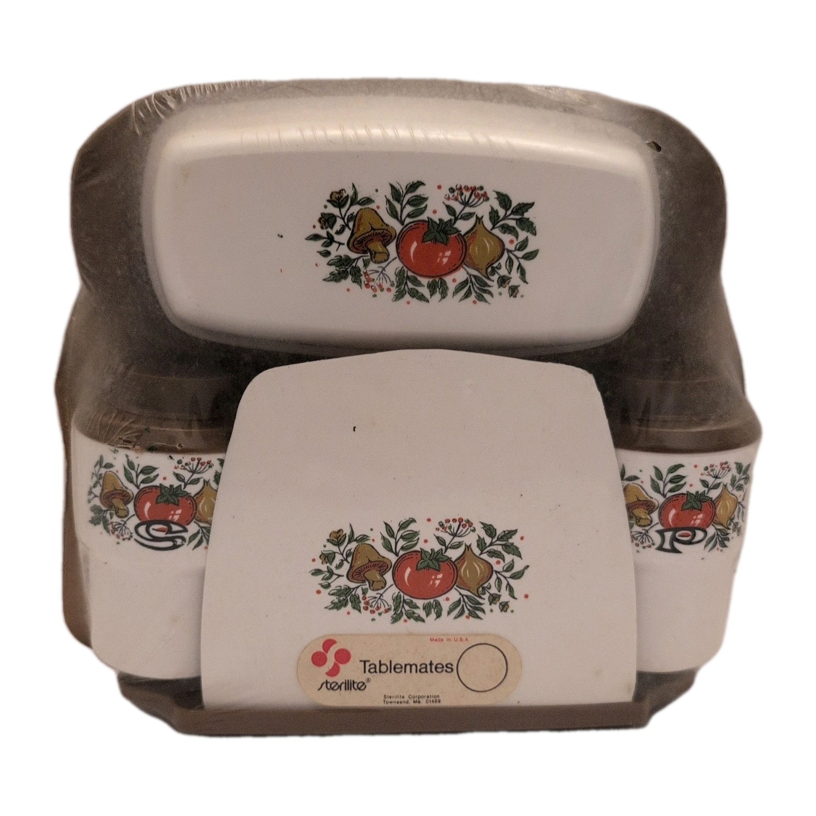 Sterilite Tablemates Gourmet Garden S+P Napkin Butter Vintage 70's new mushroom