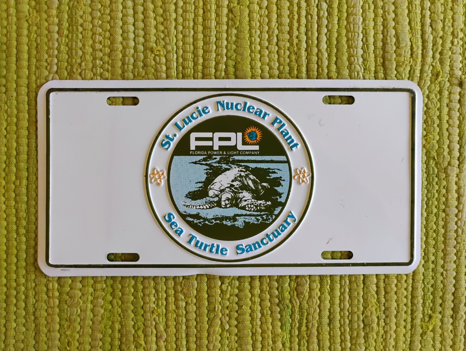 Vintage St. Lucie nuclear Plant Sea Turtle Sanctuary License Plate FPL Florida