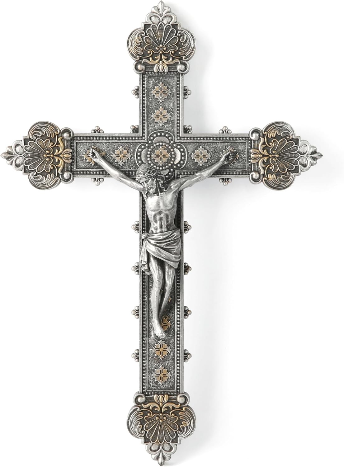 BC Catholic Crucifix Wall Cross, Jesus Christ Home Decor, Religious Gift, Vintag