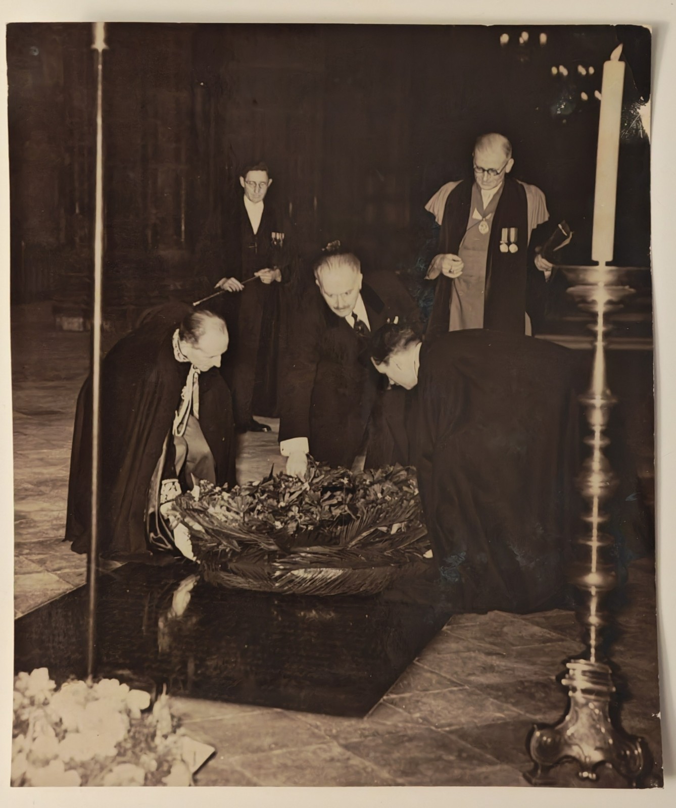 Rare Press Photo French President Albert Lebrun 1939 Westminster Abbey London