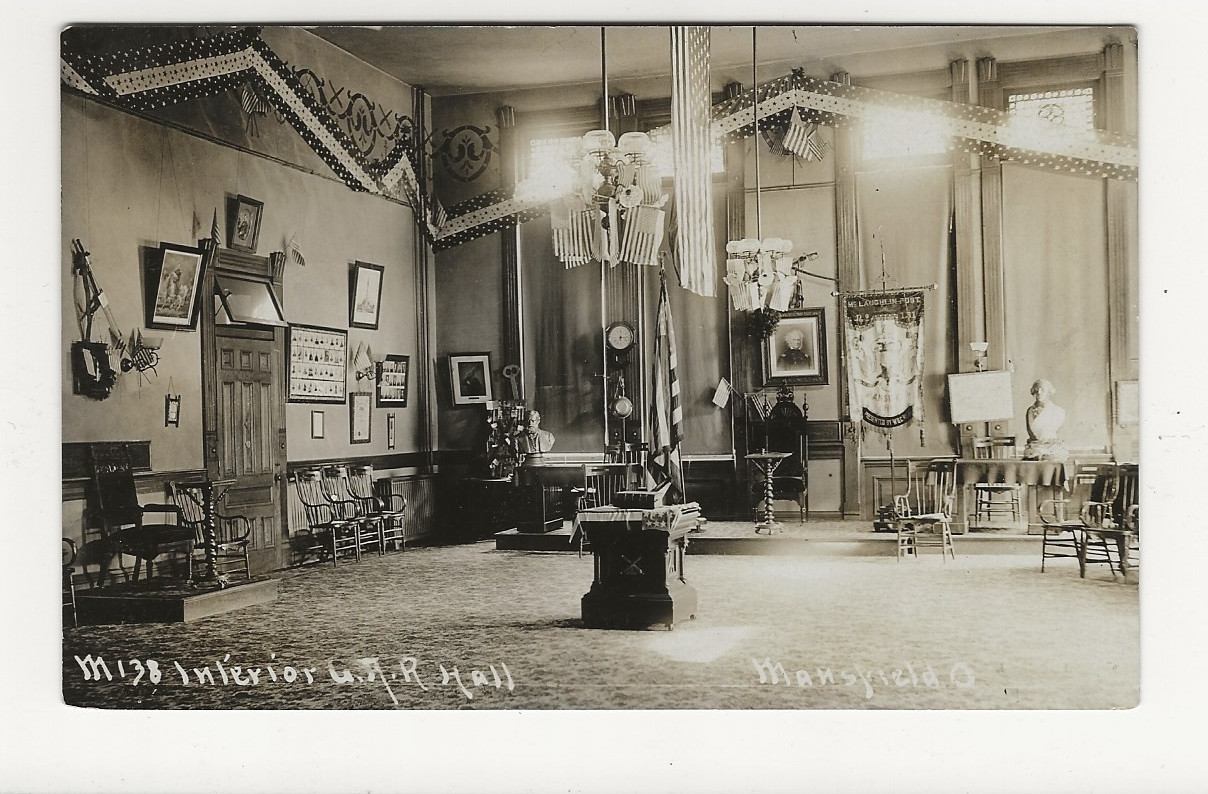 Outstanding Circa 1910 RPPC - Interior View of G.A.R. Hall, Mansfield, Ohio