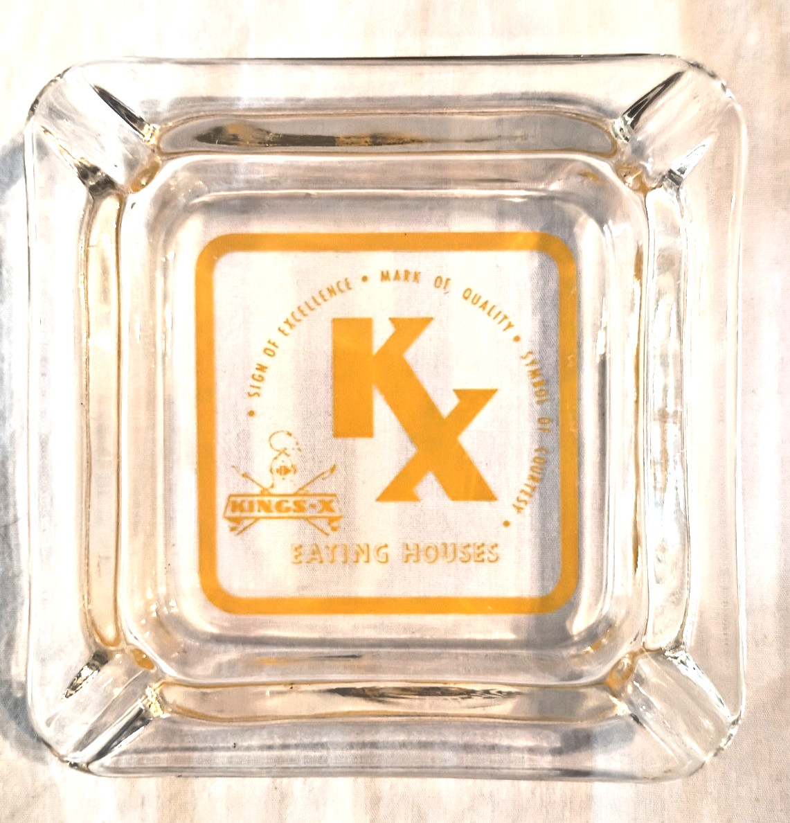 Rare Vintage Advertising Ashtray KING'S X  Restaurants Wichita Kansas