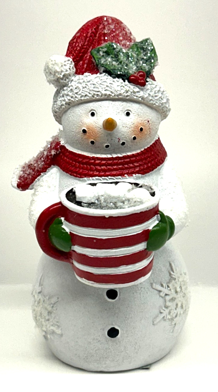 SNOWMAN Holding Hot Cocoa w/Marshmallows  5.5 \