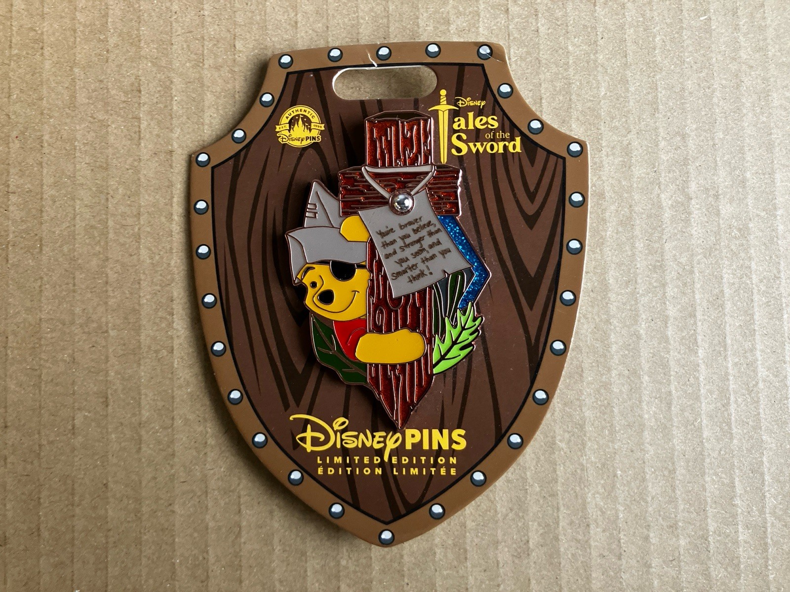 Disney Tales of the Sword Winnie the Pooh LE 3000 Pin, Official Pin On Card Disney Tales of the Sword Winnie the Pooh LE 3000 Pin, Official Pin On Card