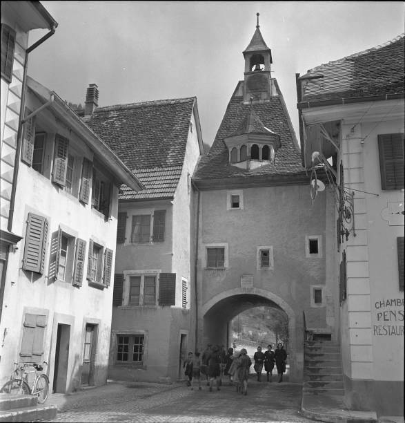 St-Ursanne town gate Switzerland 1946 Old Historic Photo