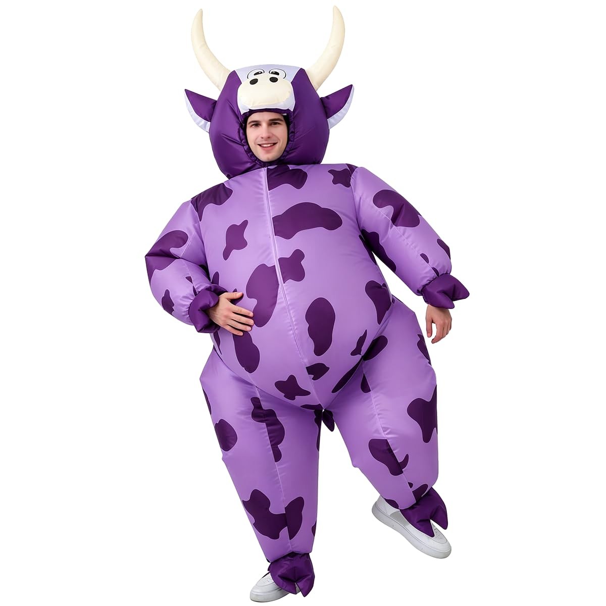 JASHKE Purple Cow Inflatable Costume Blow up Costumes Adult,