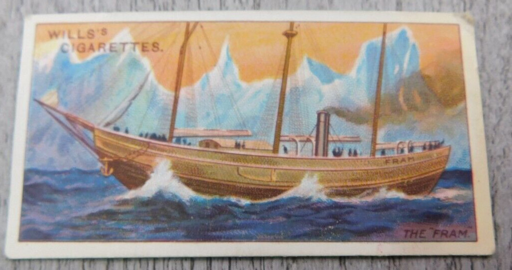 Wills's Celebrated Ships Cigarettes Tobacco Trade Card VTG No 10 The Fram