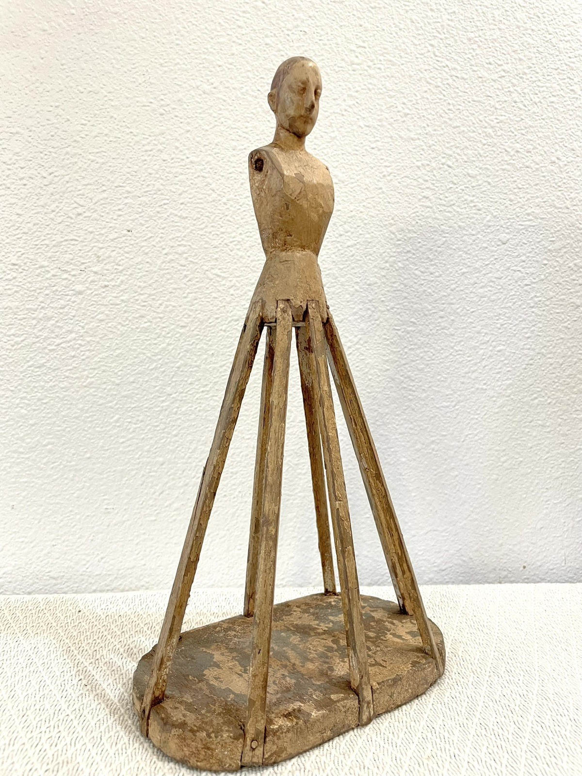 Antique Early 20thC. Rare Diminutive Size Hand Carved Wood Santos Cage Doll Antique Early 20thC. Rare Diminutive Size Hand Carved Wood Santos Cage Doll