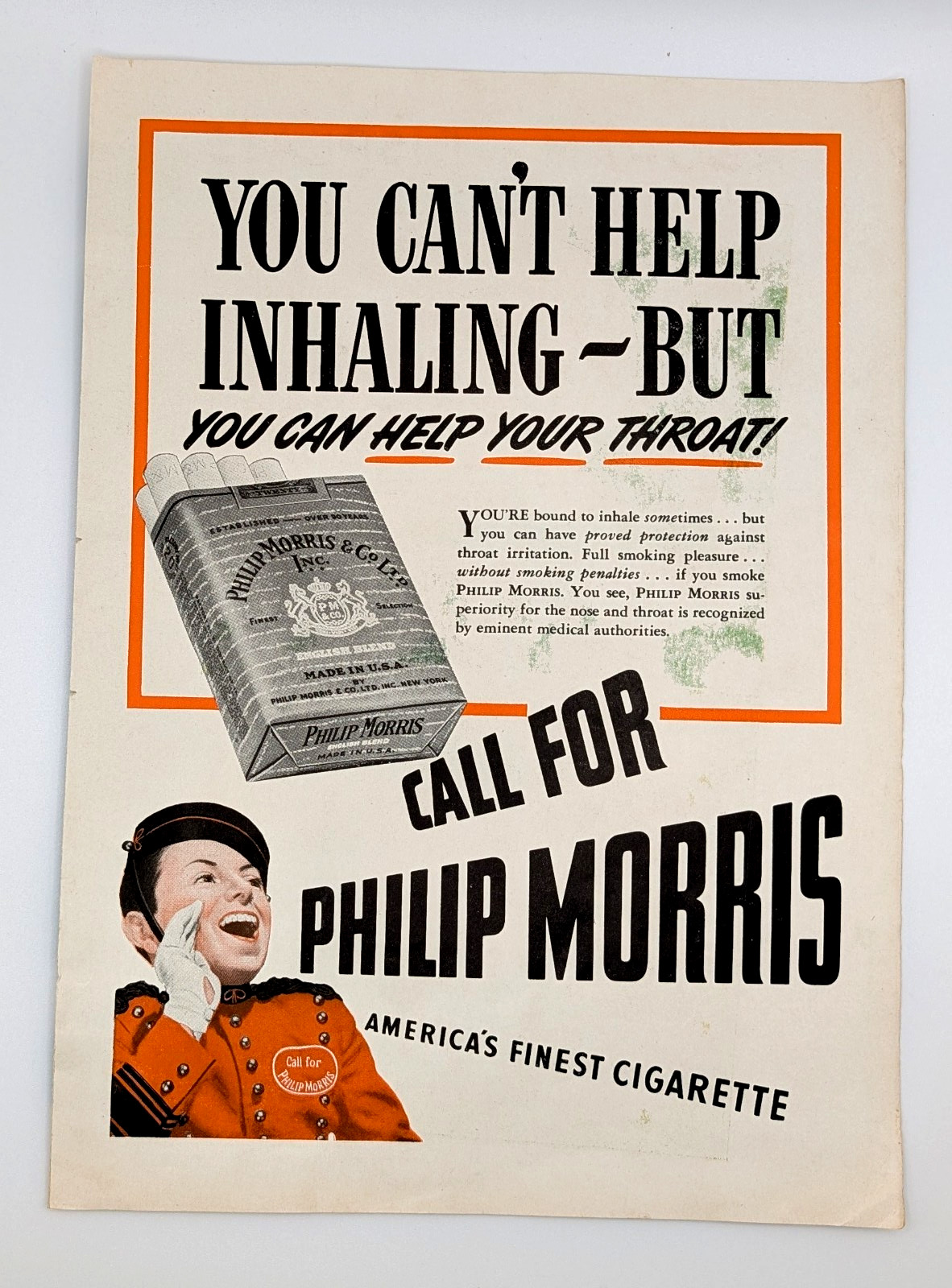 Vintage Ad 1942 Philip Morris Cigarettes Americas Finest Vintage Ad 1942 Philip Morris Cigarettes Americas Finest