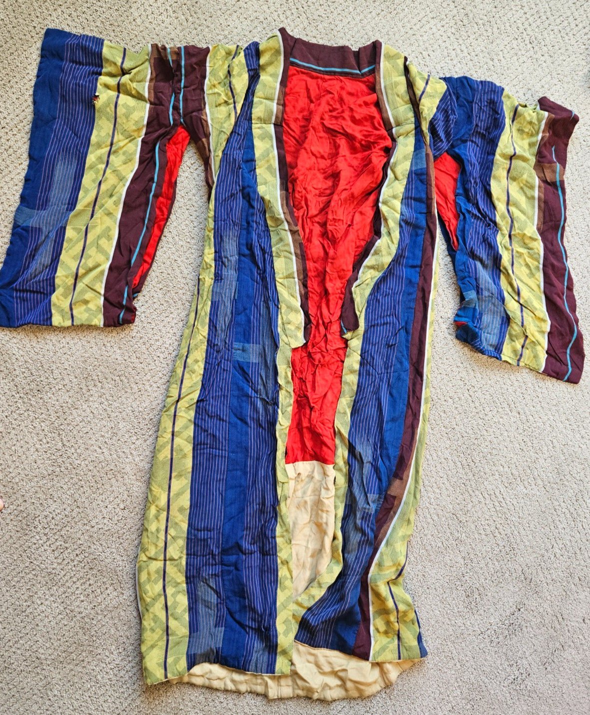 Vintage Japanese Meisen Silk Kimono W/Momi Silk Lining