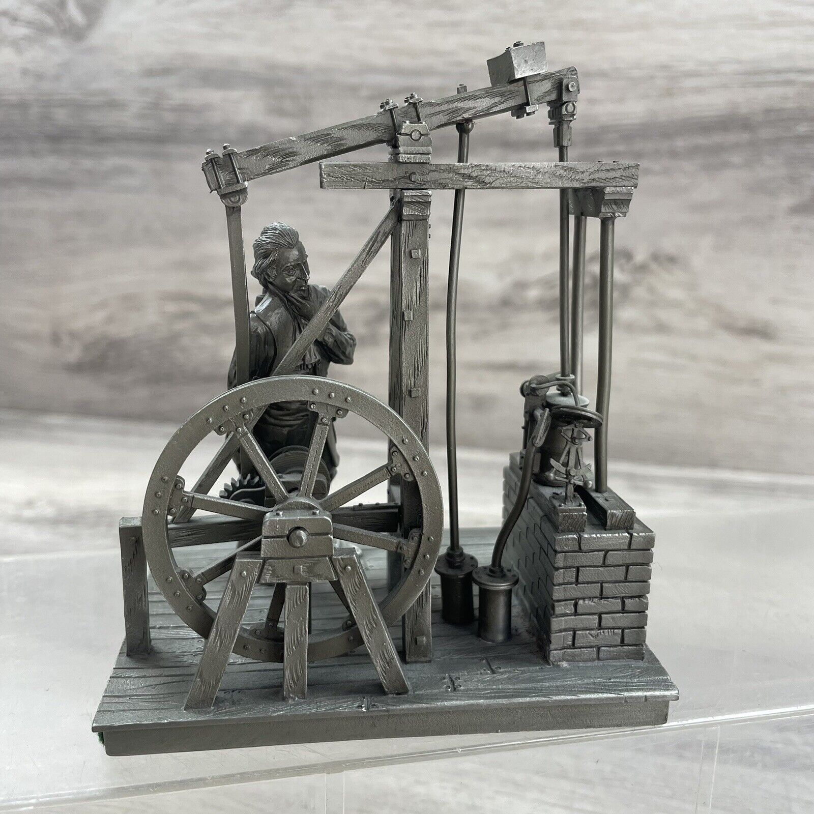 1978 Franklin Mint Deutsches Museum Pewter James Watt Steam Engine Figurine