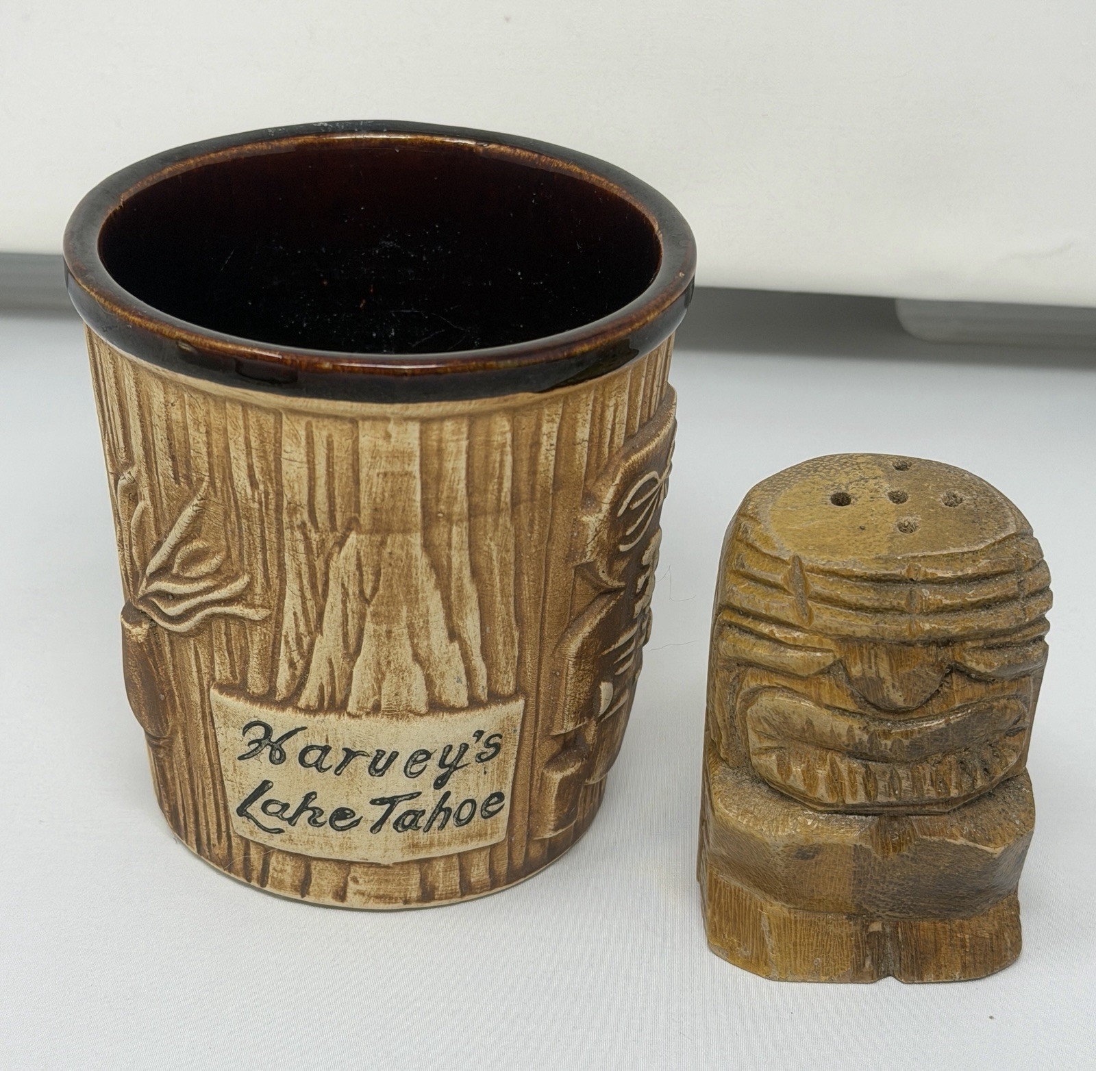 Vtg Harvey’s Lake Tahoe Tiki Mug California Casino Cup Planter