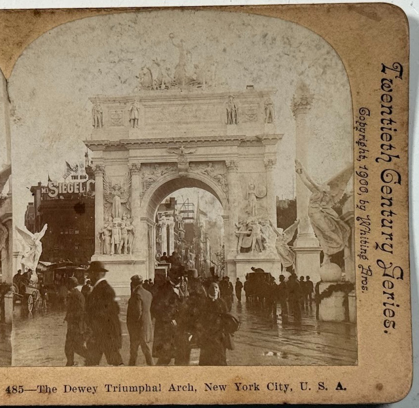 The Dewey Triumphal Arch, New York City, U.S.A Vintage Photography Stereoview