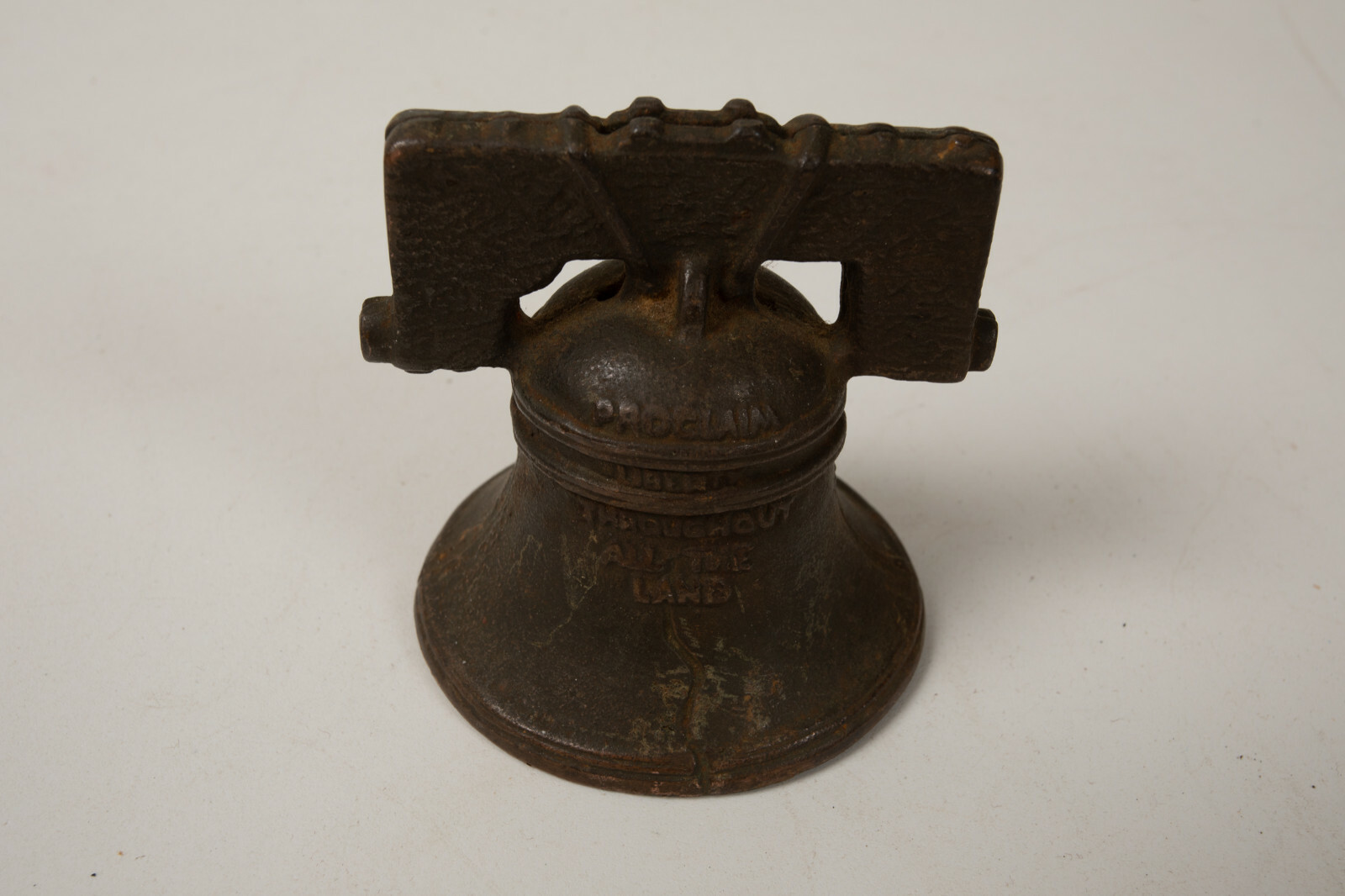Cast Iron Liberty Bell Bank (R2L) Proclaim Throughout the Land 3.5\