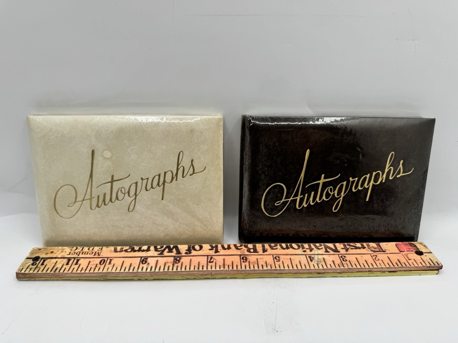 Vintage Autograph Albums Lot 2 Mid Century Memory Books Gold Script NOS SEALED