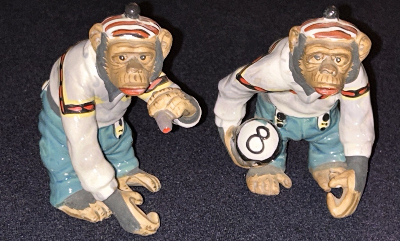 Vintage Rare Set  1950s Japan Chimpanzee Monkeys w/ cigar & 8 Ball J Fred Muggs