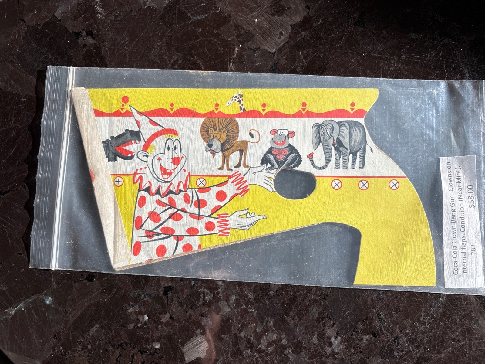 Vintage Coca-Cola Circus Clown Bang Paper Gun Advertisement Promo - Great Shape