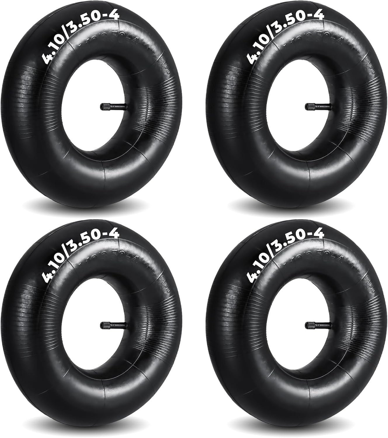 4-Pack NATGAI 4.10/3.50-4 Inner Tube TR-13 Straight Valve Stem Tire Replacement