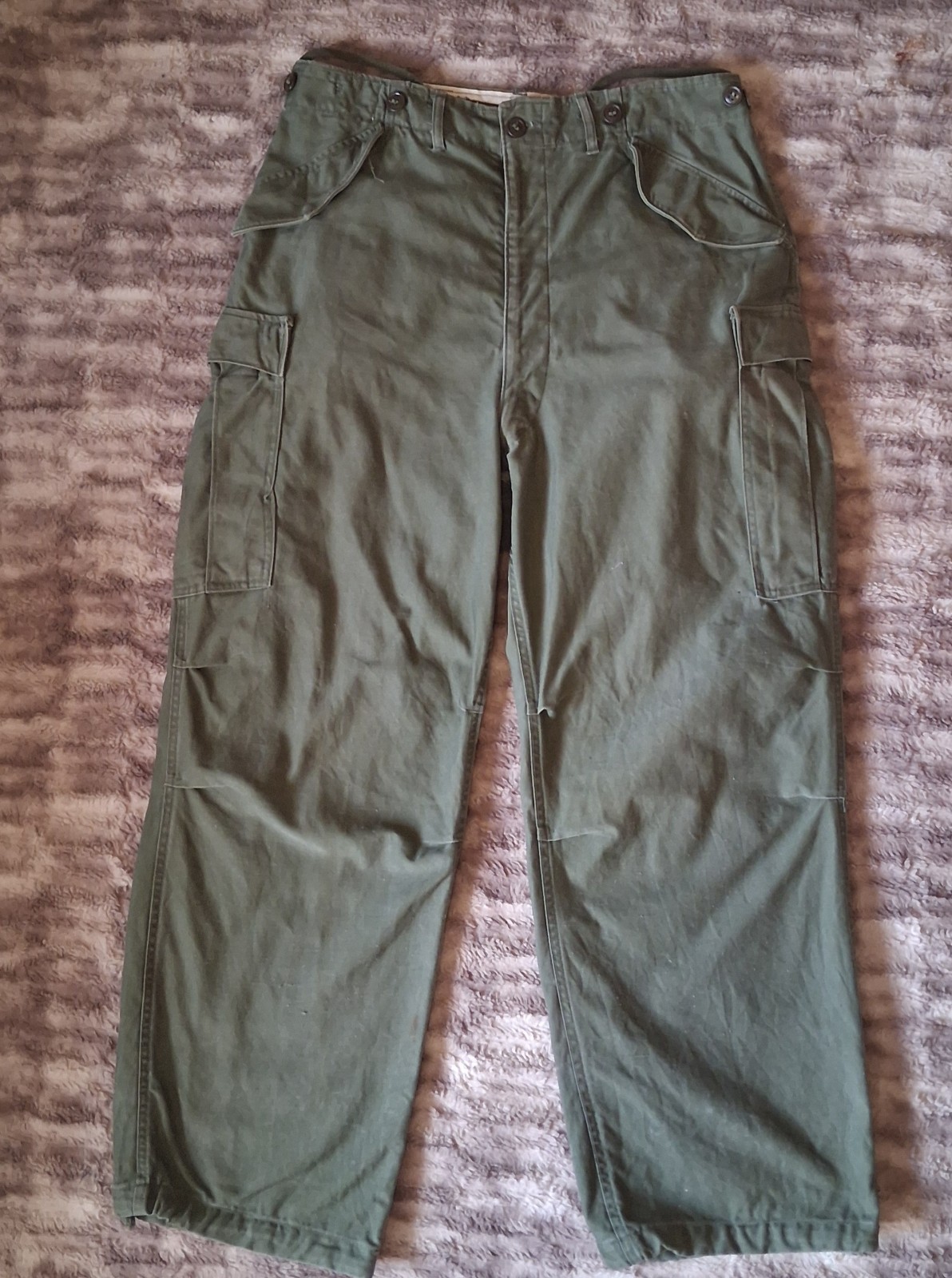 Vtg 1951 US Army M-1951 Field Shell Trousers Cargo Pants Reg Med Korean War