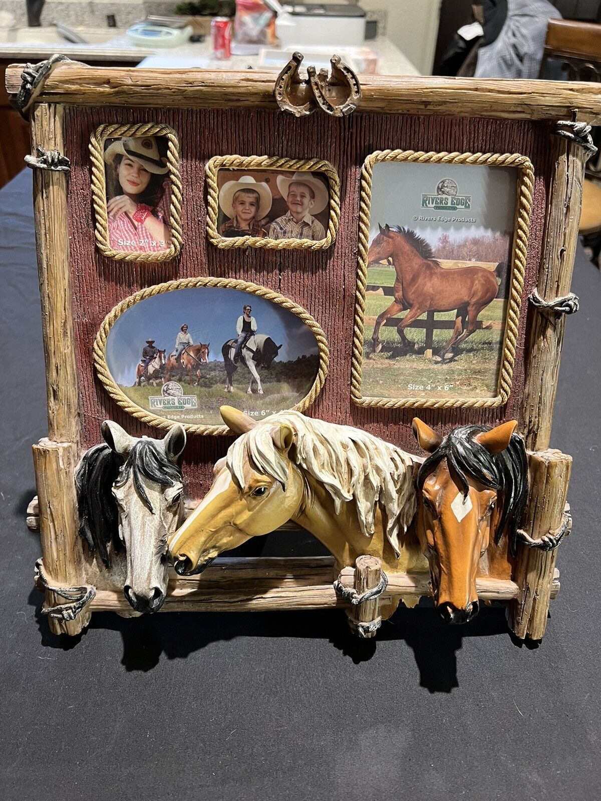 Rivers Edge Hand Painted Horse 4 Photo Picture Frame